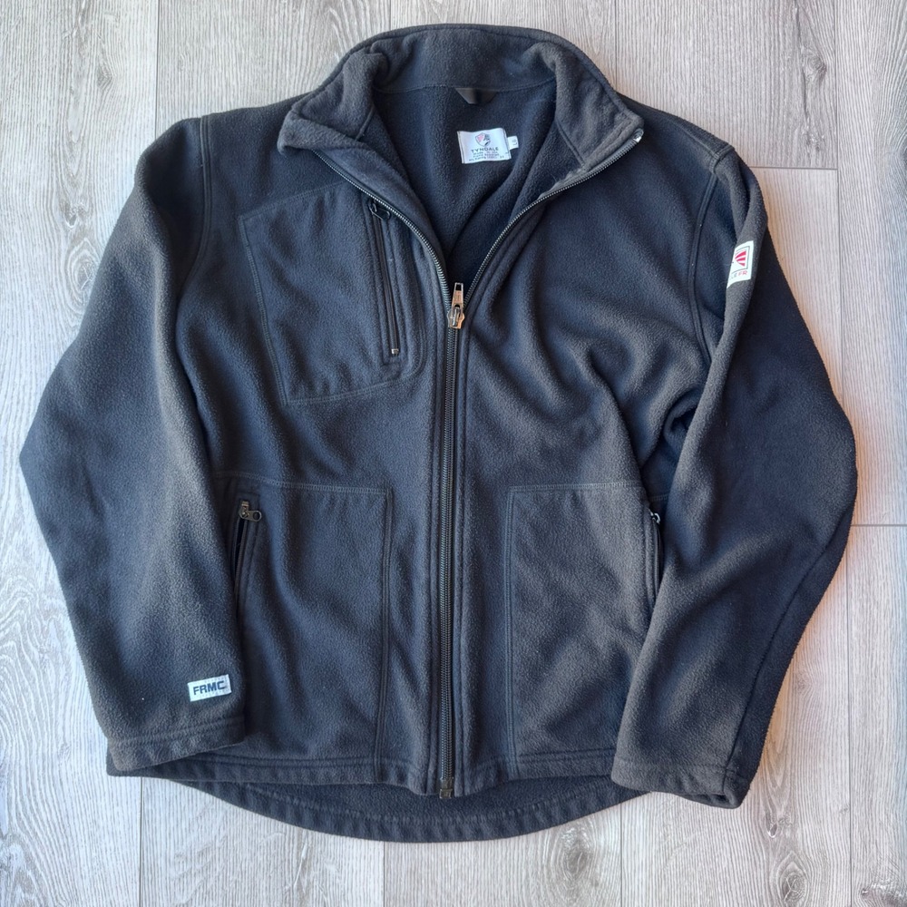 Tyndale FR Flame Resistant Fleece Jacket Mens Large Black Full Zip USA M735T